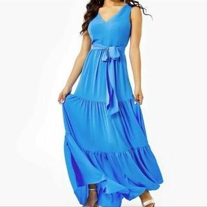LILLY Pulitzer Maxi Dress Maurine Fit n Flare Blue Thistle NWT $258